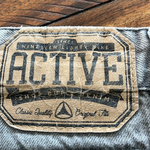 Active Ride Shop men’s gray grey tapered leg button fly denim jeans size 34 x 32 - Picture 10 of 14